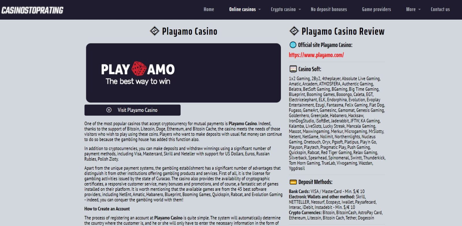Playamo Casino is a modern and popular online casino today
